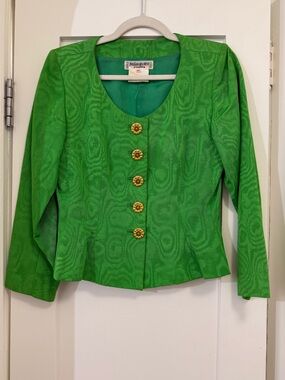 Yves Saint Laurent Green Rive Gauche Silk-Lined Jacket